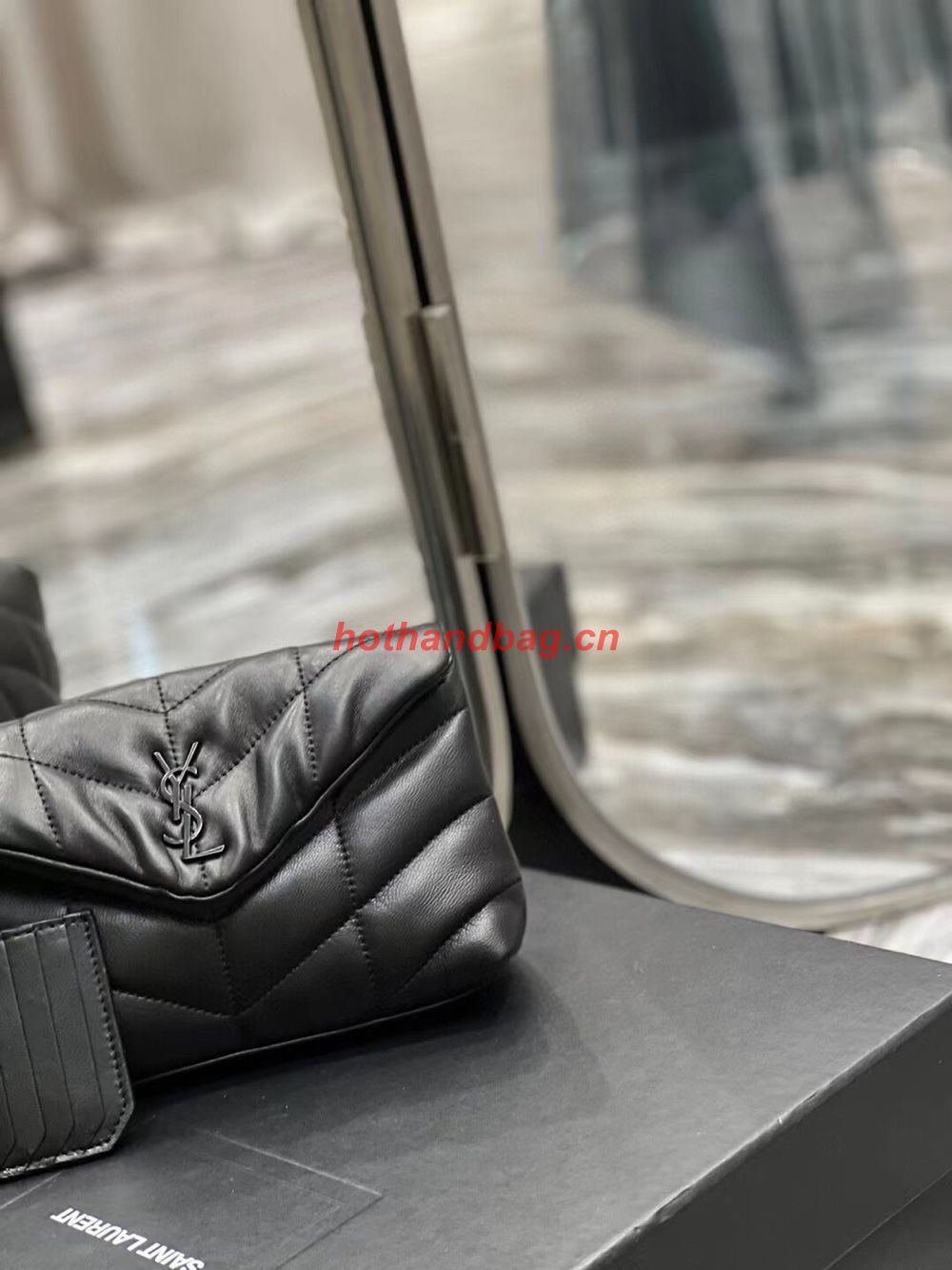 SAINT LAUREN PUFFER SMALL POUCH IN QUILTED LAMBSKIN 6508801 black SAINT LAUREN PUFFER SMALL POUCH IN QUILTED LAMBSKIN 6508801 black