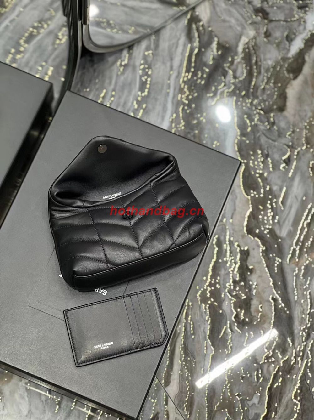 SAINT LAUREN PUFFER SMALL POUCH IN QUILTED LAMBSKIN 6508801 black SAINT LAUREN PUFFER SMALL POUCH IN QUILTED LAMBSKIN 6508801 black