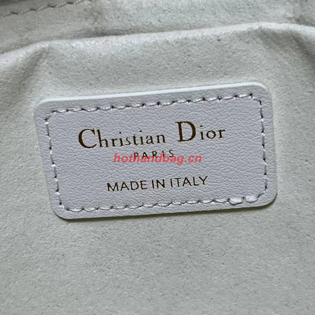 LADY DIOR TOP HANDLE LARGE BAG Latte Cannage Lambskin C0088 WHITE&GOLD LADY DIOR TOP HANDLE LARGE BAG Latte Cannage Lambskin C0088 WHITE&GOLD