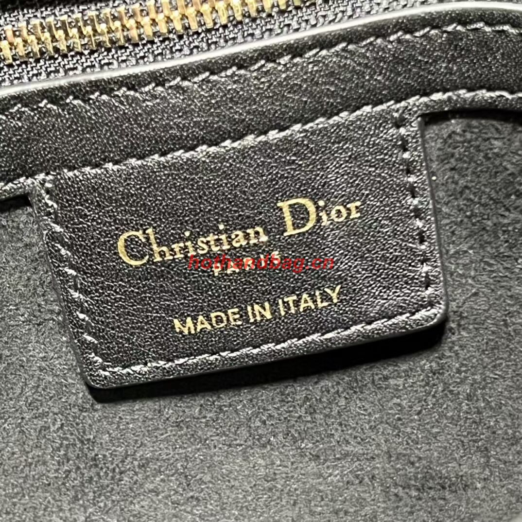 LADY DIOR TOP HANDLE MEDIUM BAG Cannage Lambskin C9227 BLACK&GOLD LADY DIOR TOP HANDLE MEDIUM BAG Cannage Lambskin C9227 BLACK&GOLD