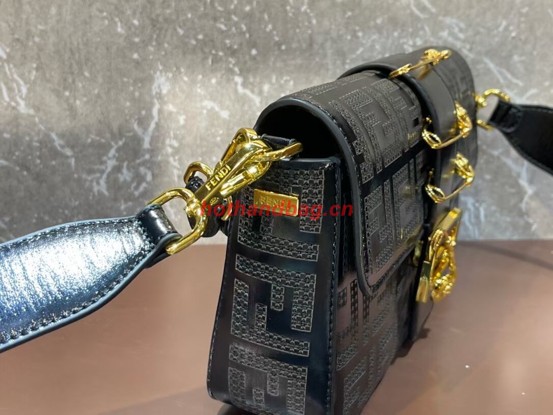 Fendi Baguette leather bag F0969 black Fendi Baguette leather bag F0969 black