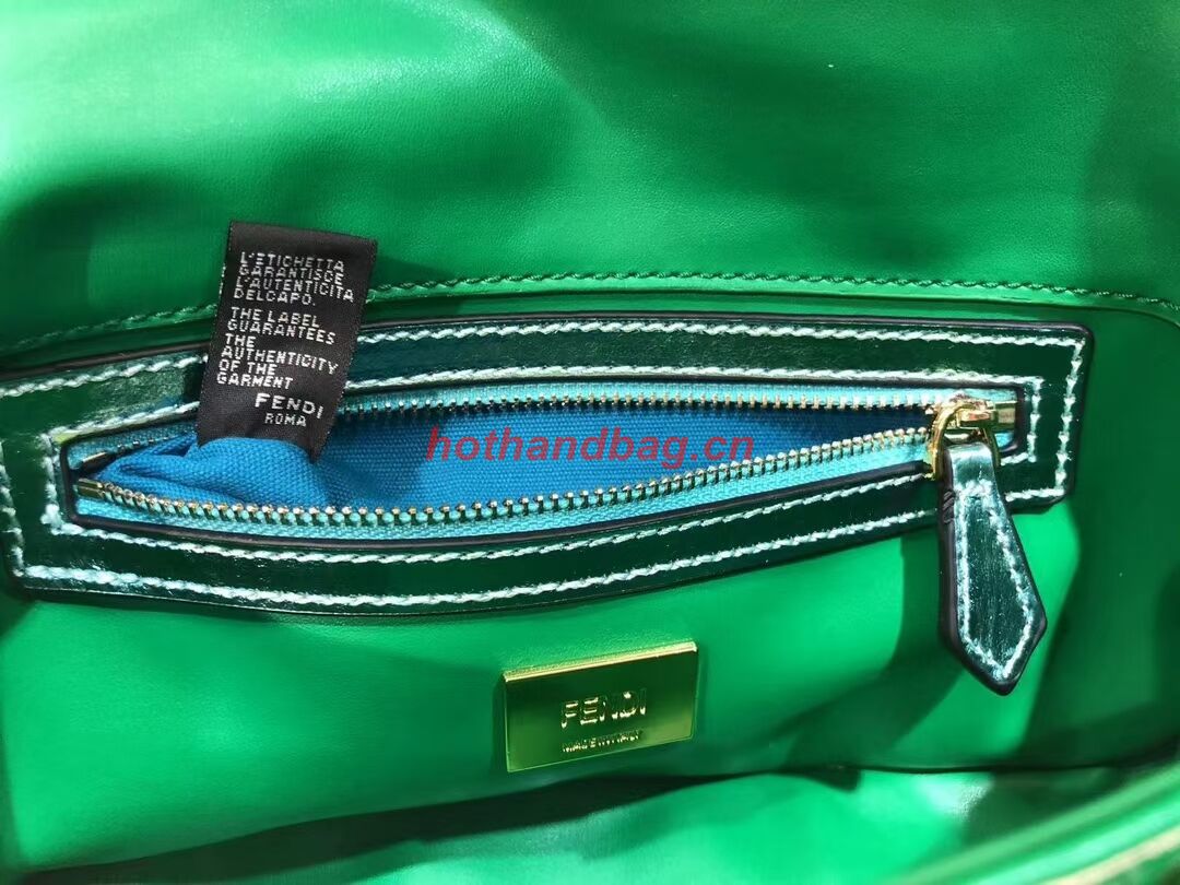 Fendi Baguette sequin and leather bag 8BR600 blue