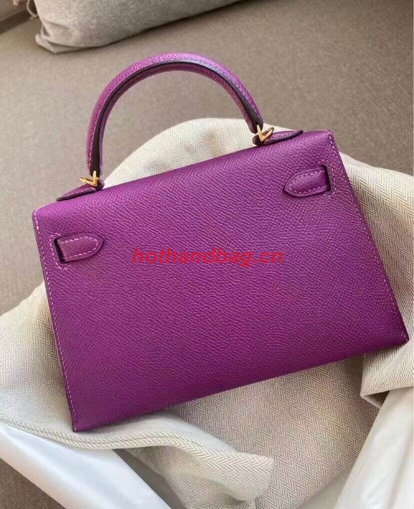 Hermes Original Epsom Leather KEL2278 Purple&gold-Tone Hermes Original Epsom Leather KEL2278 Purple&gold-Tone