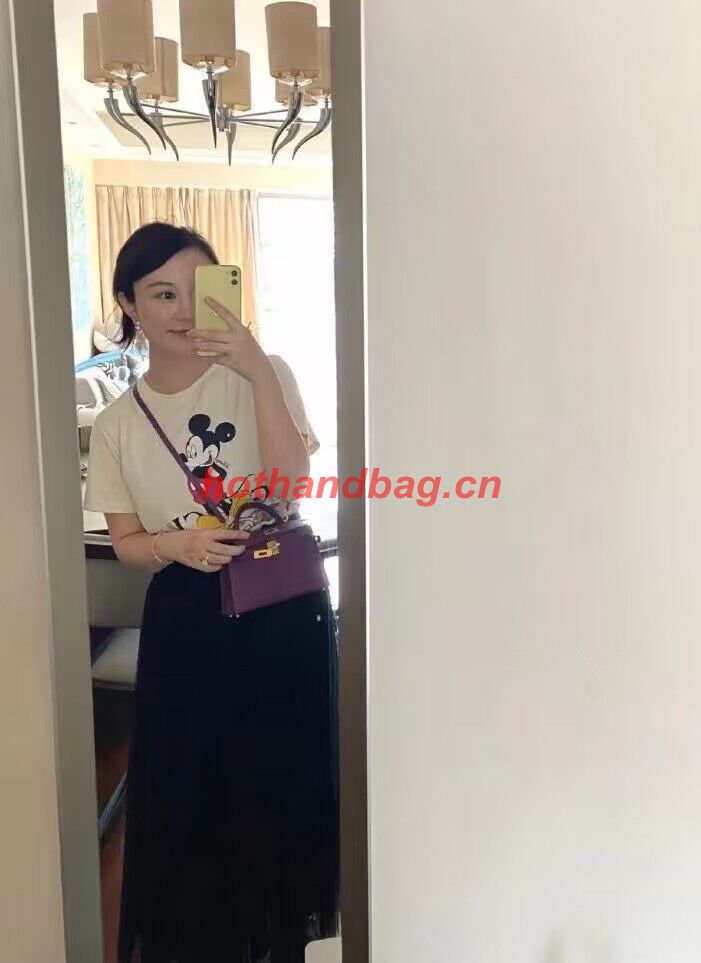 Hermes Original Epsom Leather KEL2278 Purple&gold-Tone Hermes Original Epsom Leather KEL2278 Purple&gold-Tone