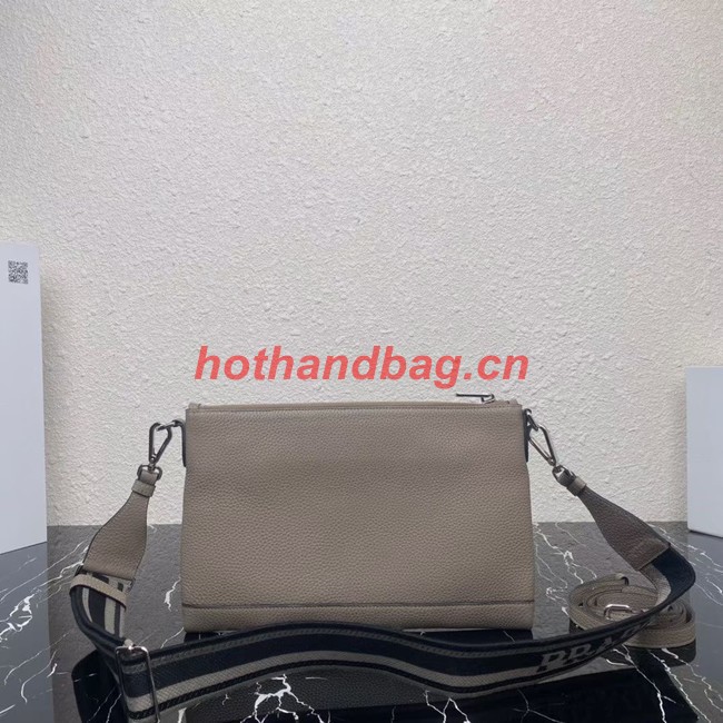 Prada Leather shoulder bag 1BH050 gray