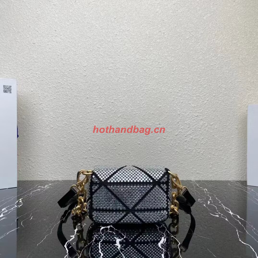 Prada Crystal-studded satin pouch 1HD339 black Prada Crystal-studded satin pouch 1HD339 black