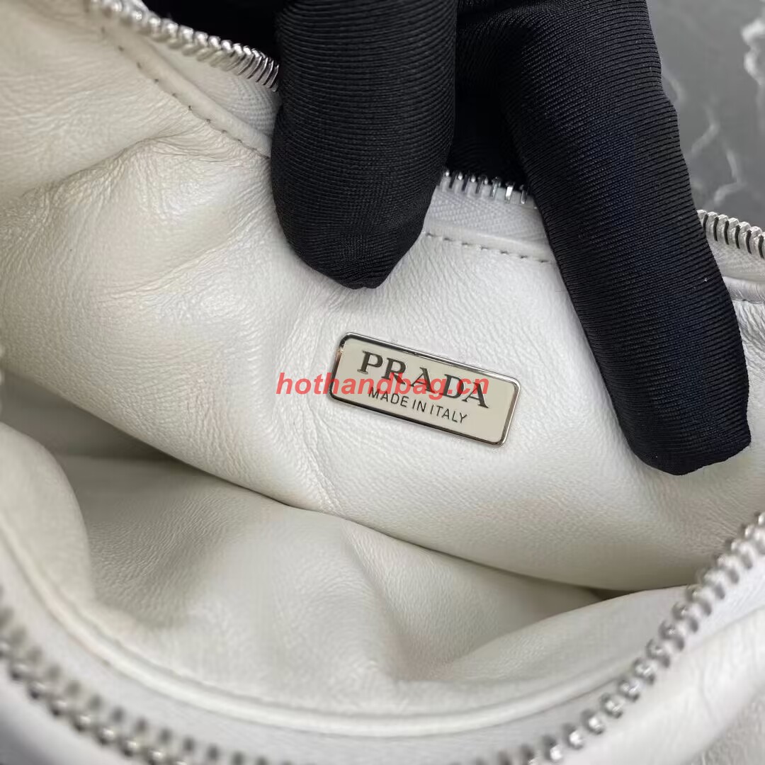 Prada Soft padded nappa leather mini-bag 1BA384 white Prada Soft padded nappa leather mini-bag 1BA384 white