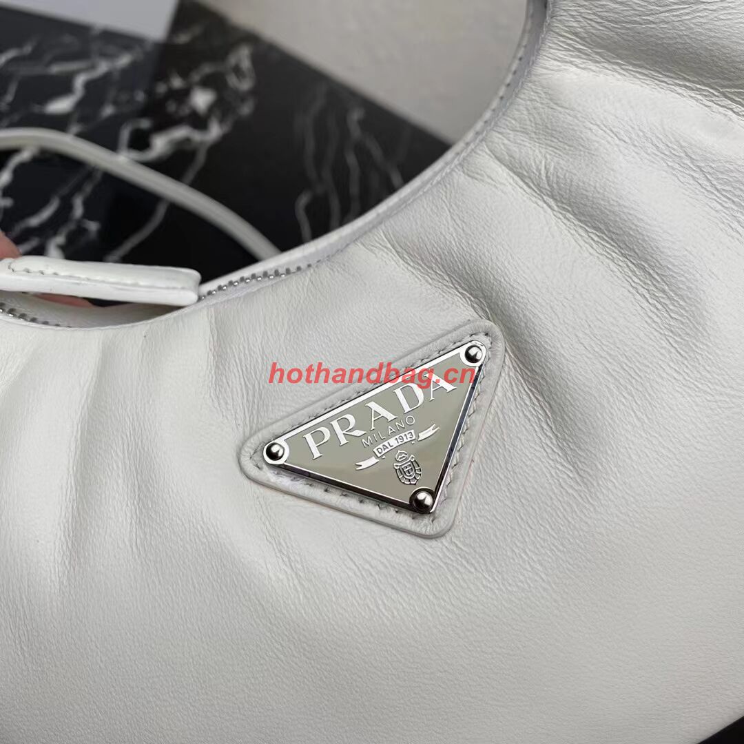 Prada Soft padded nappa leather mini-bag 1BA384 white Prada Soft padded nappa leather mini-bag 1BA384 white