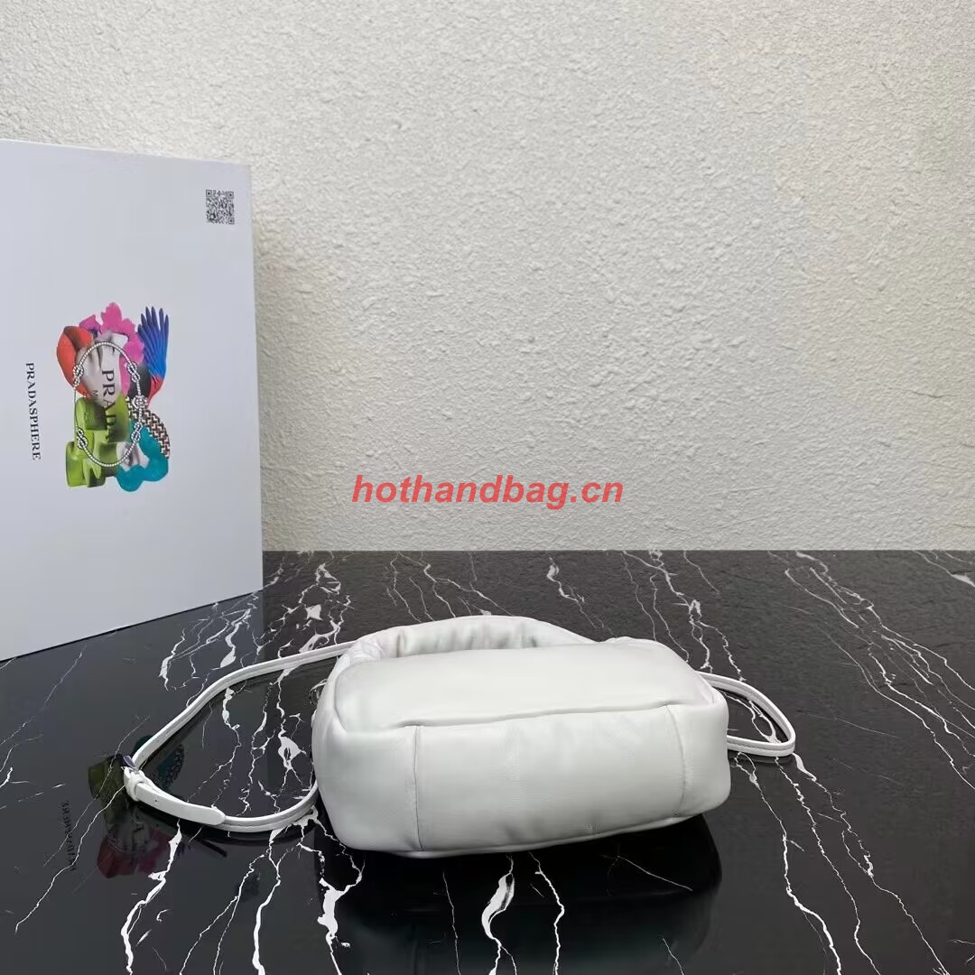 Prada Soft padded nappa leather mini-bag 1BA384 white Prada Soft padded nappa leather mini-bag 1BA384 white