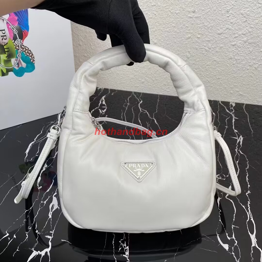 Prada Soft padded nappa leather mini-bag 1BA384 white Prada Soft padded nappa leather mini-bag 1BA384 white