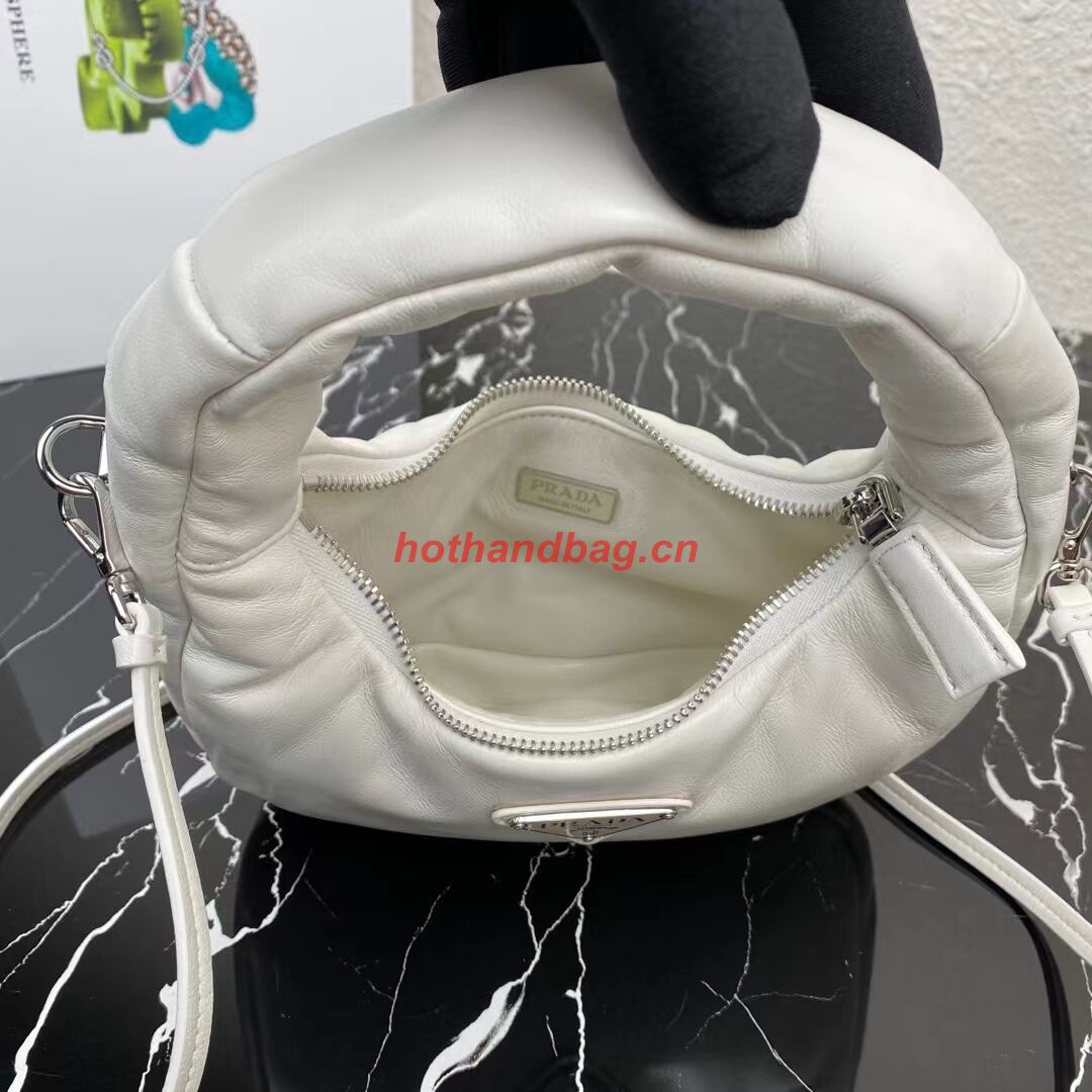 Prada Soft padded nappa leather mini-bag 1BA384 white Prada Soft padded nappa leather mini-bag 1BA384 white