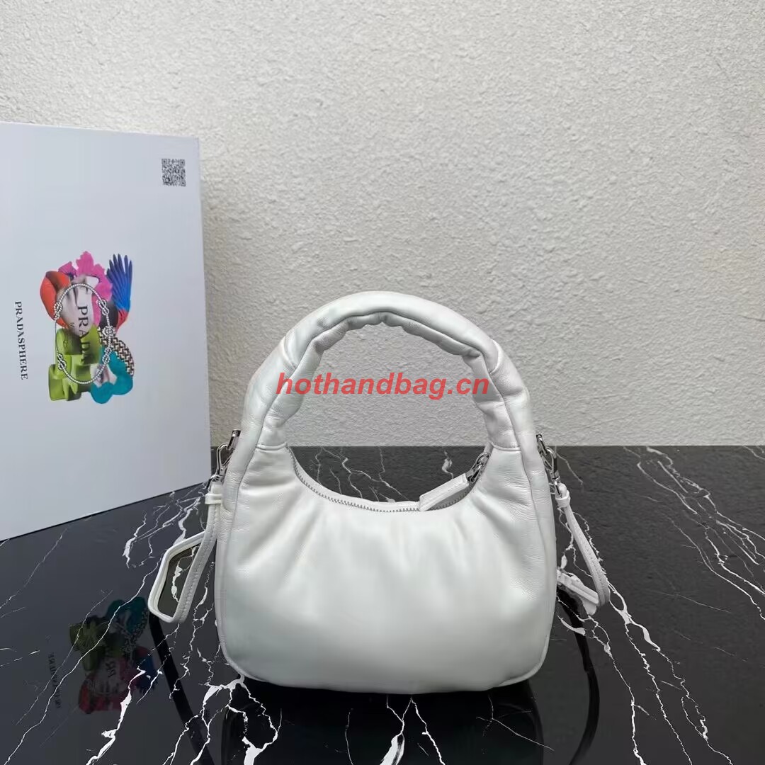Prada Soft padded nappa leather mini-bag 1BA384 white Prada Soft padded nappa leather mini-bag 1BA384 white
