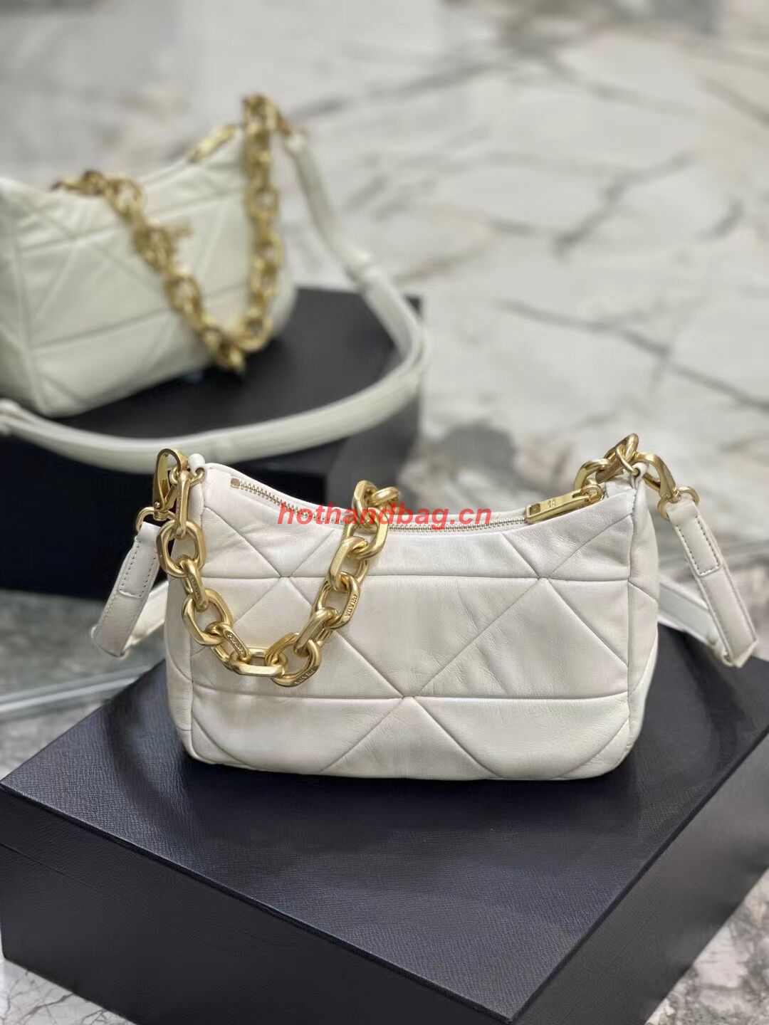 Prada leather shoulder bag 1BH117 white Prada leather shoulder bag 1BH117 white