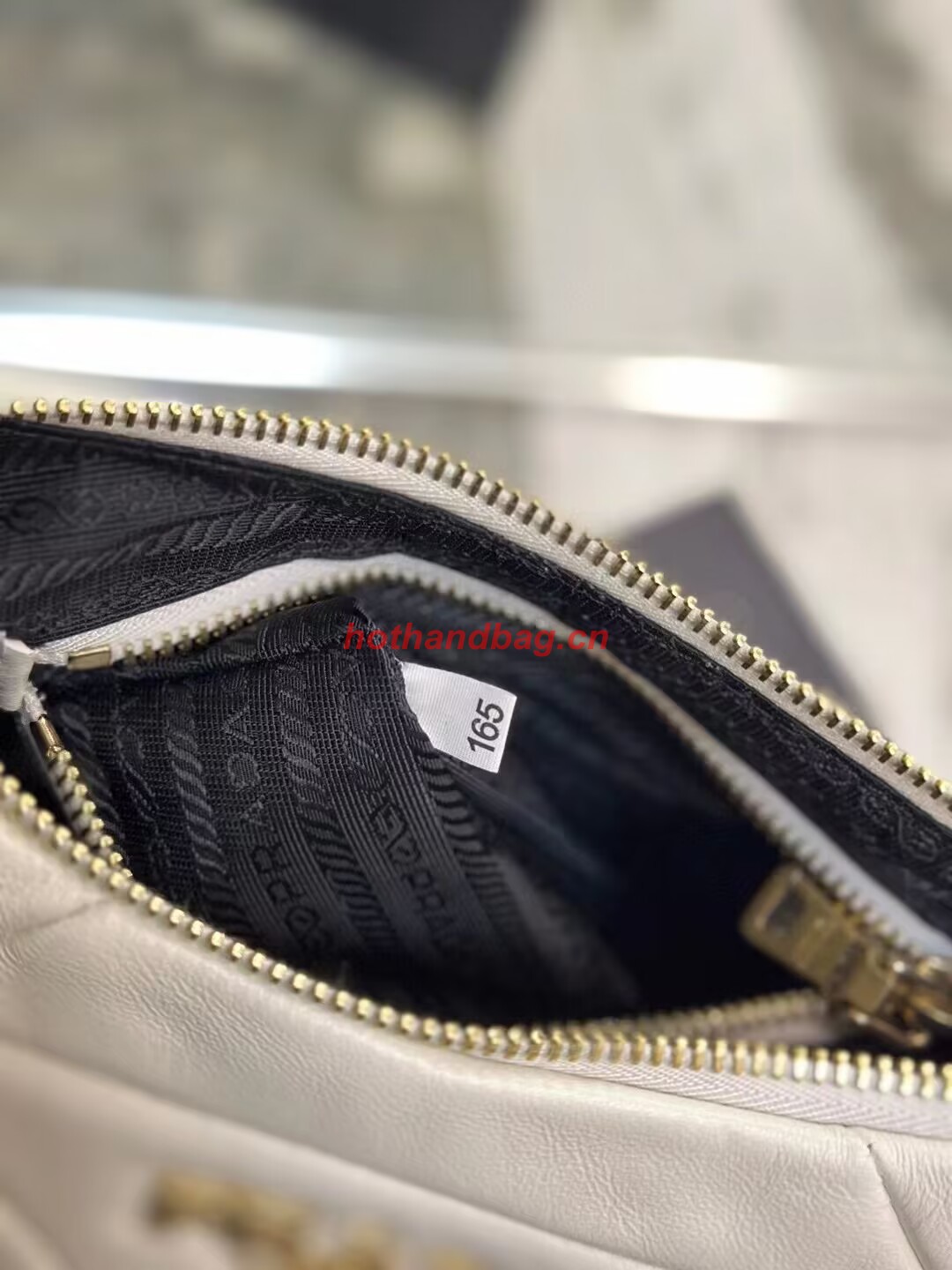 Prada leather shoulder bag 1BH117 white Prada leather shoulder bag 1BH117 white