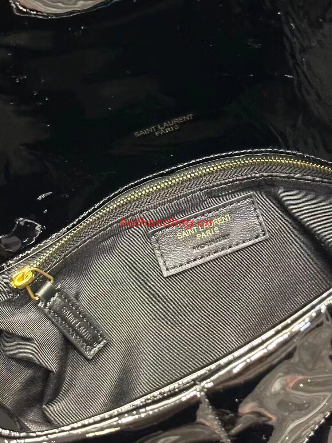 SAINT LAUREN PUFFER SMALL CHAIN BAG IN QUILTED PATENT Y777476 black SAINT LAUREN PUFFER SMALL CHAIN BAG IN QUILTED PATENT Y777476 black