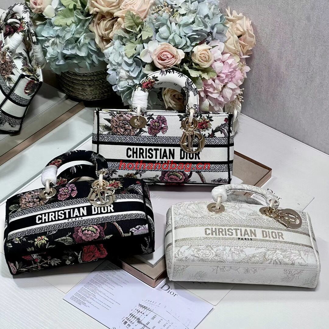 Dior MEDIUM LADY D-JOY BAG Multicolor Petites Fleurs Embroidery M0540OD Dior MEDIUM LADY D-JOY BAG Multicolor Petites Fleurs Embroidery M0540OD