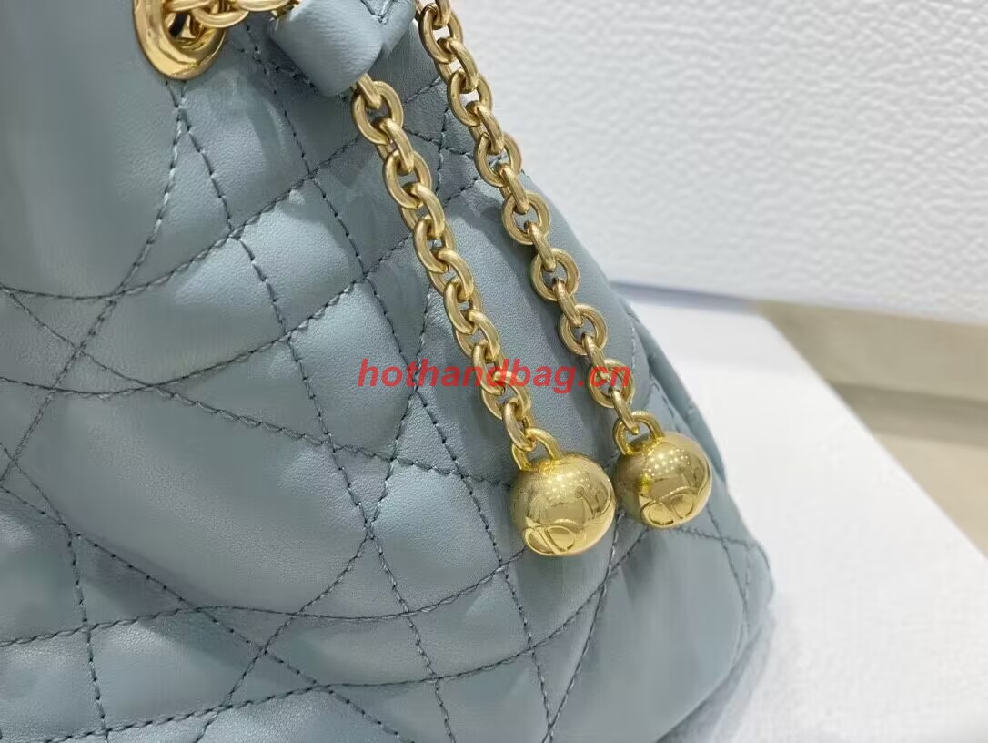 MEDIUM DIOR AMMI BAG Sand Blue Supple Macrocannage Lambskin M22566F MEDIUM DIOR AMMI BAG Sand Blue Supple Macrocannage Lambskin M22566F