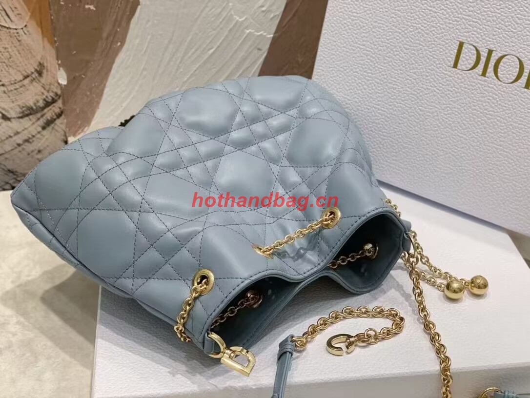 MEDIUM DIOR AMMI BAG Sand Blue Supple Macrocannage Lambskin M22566F MEDIUM DIOR AMMI BAG Sand Blue Supple Macrocannage Lambskin M22566F
