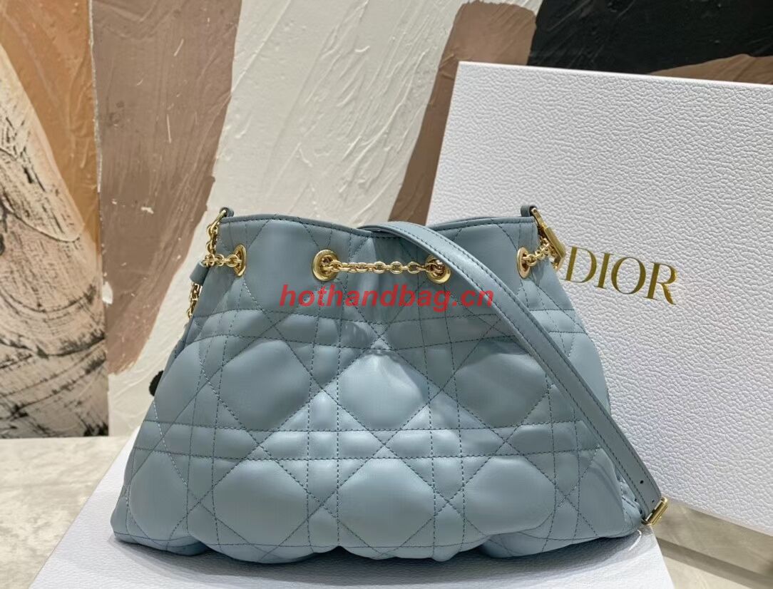 MEDIUM DIOR AMMI BAG Sand Blue Supple Macrocannage Lambskin M22566F MEDIUM DIOR AMMI BAG Sand Blue Supple Macrocannage Lambskin M22566F