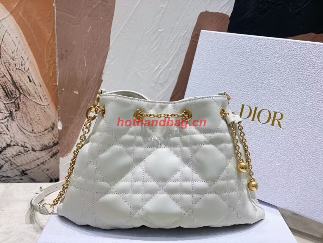 MEDIUM DIOR AMMI BAG Sand white Supple Macrocannage Lambskin M22566F