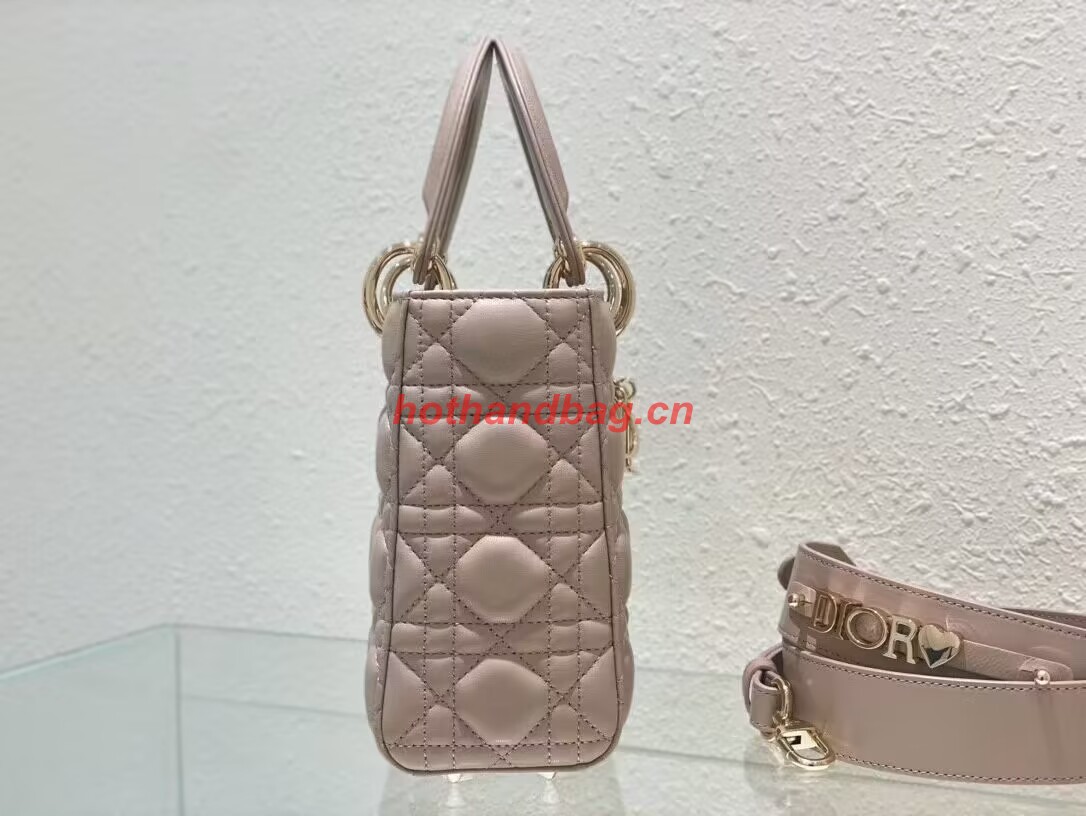 SMALL LADY DIOR MY ABCDIOR BAG Cannage Lambskin M0538ONG Powder Pink SMALL LADY DIOR MY ABCDIOR BAG Cannage Lambskin M0538ONG Powder Pink