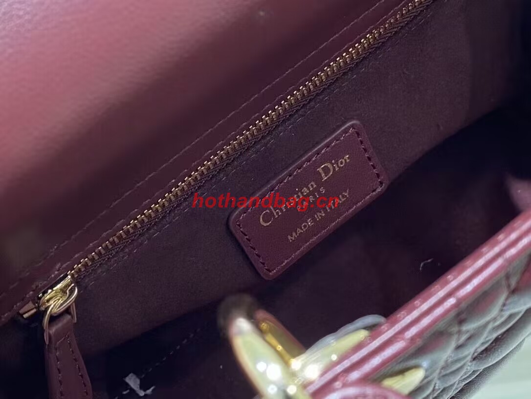 SMALL LADY DIOR MY ABCDIOR BAG Cannage Lambskin M0538ONG wine SMALL LADY DIOR MY ABCDIOR BAG Cannage Lambskin M0538ONG wine