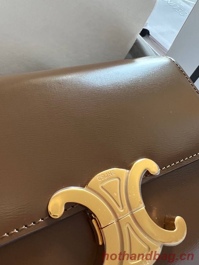 Celine TEEN TRIOMPHE BAG IN SHINY CALFSKIN LIMESTONE 188423 khaki