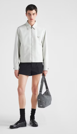 Prada Leather bag with shoulder strap 2VH165 gray Prada Leather bag with shoulder strap 2VH165 gray