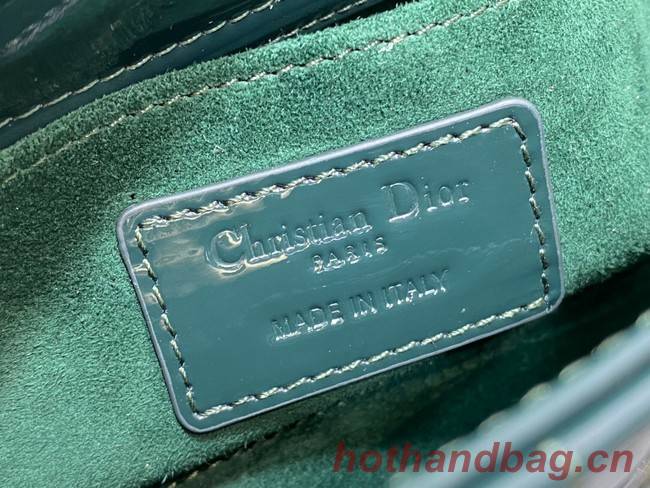 Dior SMALL LADY D-JOY BAG Patent Cannage Calfskin M0613OW blackish green