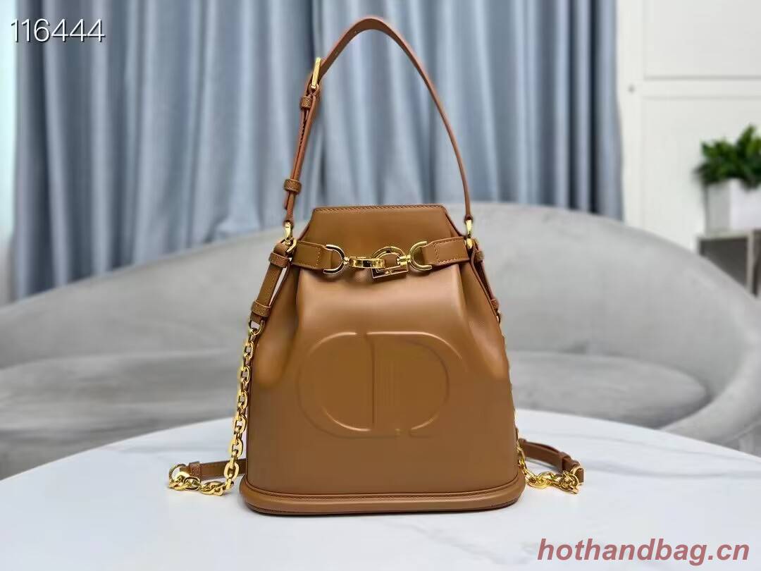MEDIUM CEST DIOR BAG CD-Embossed Calfskin M2271UBHA brown