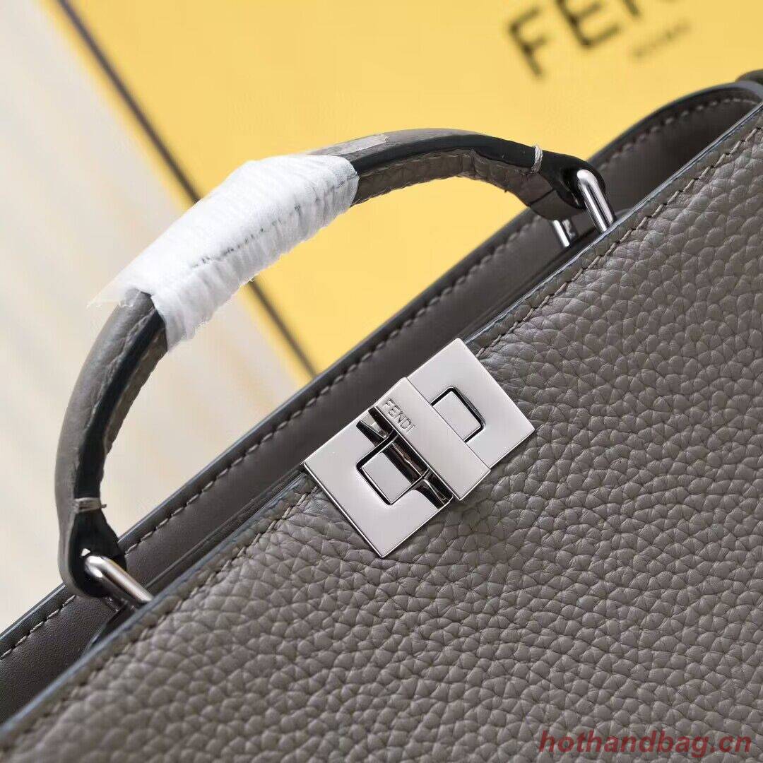 Fendi Peekaboo ISeeU XCross Small Original Leather Bag 2317 Dark Gray Fendi Peekaboo ISeeU XCross Small Original Leather Bag 2317 Dark Gray