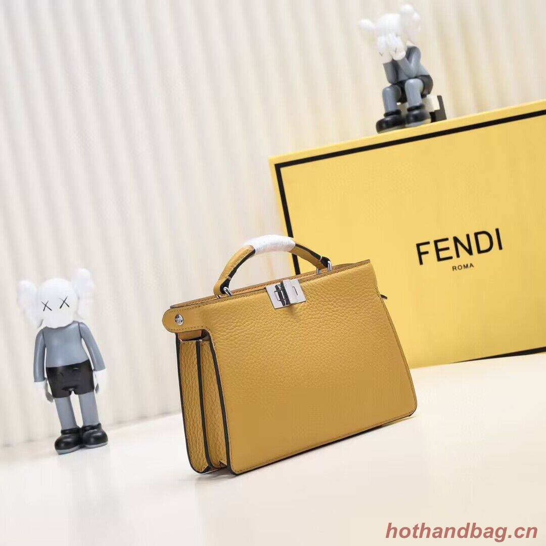 Fendi Peekaboo ISeeU XCross Small Original Leather Bag 2317 Yellow Fendi Peekaboo ISeeU XCross Small Original Leather Bag 2317 Yellow