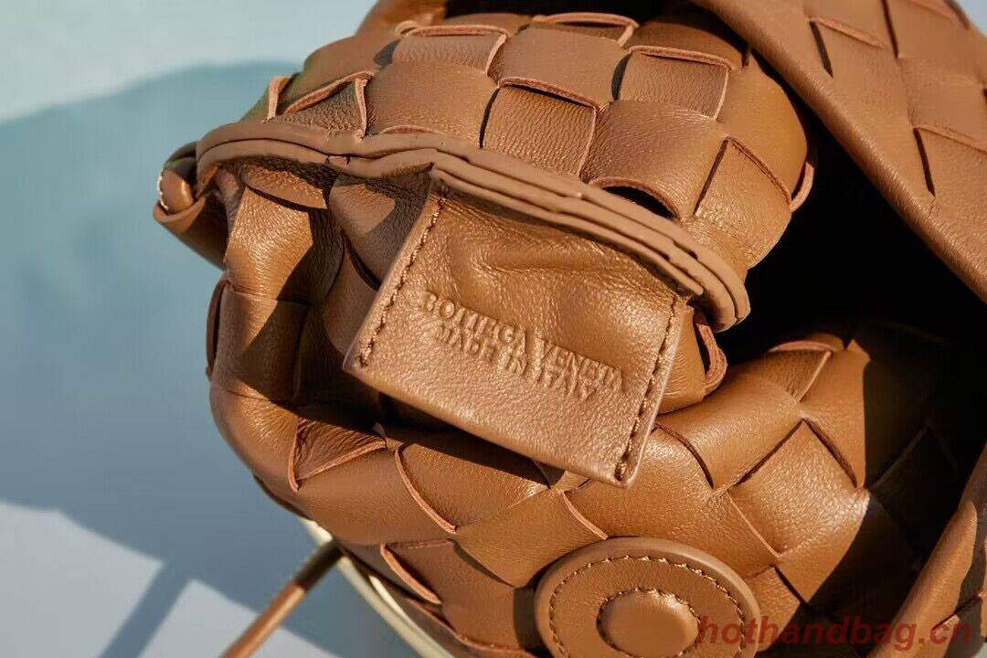 Bottega Veneta Sardine Intrecciato Gold Hardware Handle Bag 744267 Brown Bottega Veneta Sardine Intrecciato Gold Hardware Handle Bag 744267 Brown