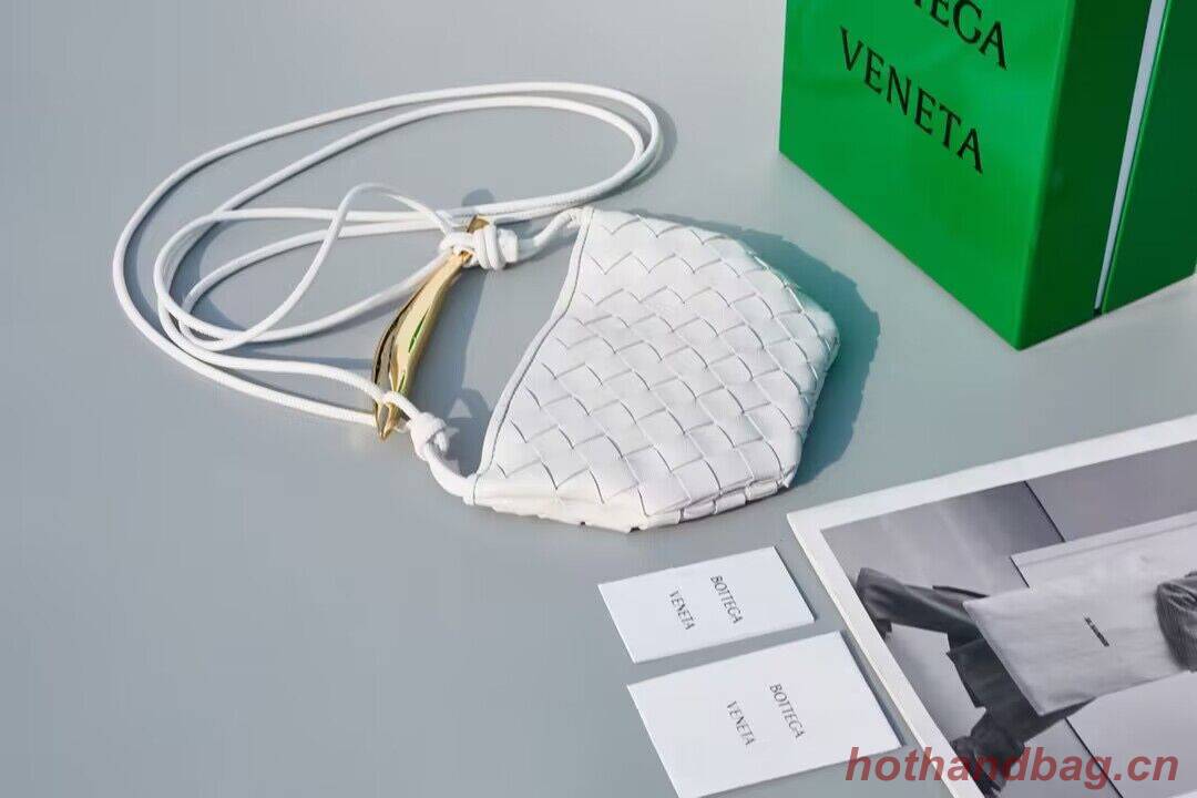 Bottega Veneta Sardine Intrecciato Gold Hardware Handle Bag 744267 White Bottega Veneta Sardine Intrecciato Gold Hardware Handle Bag 744267 White