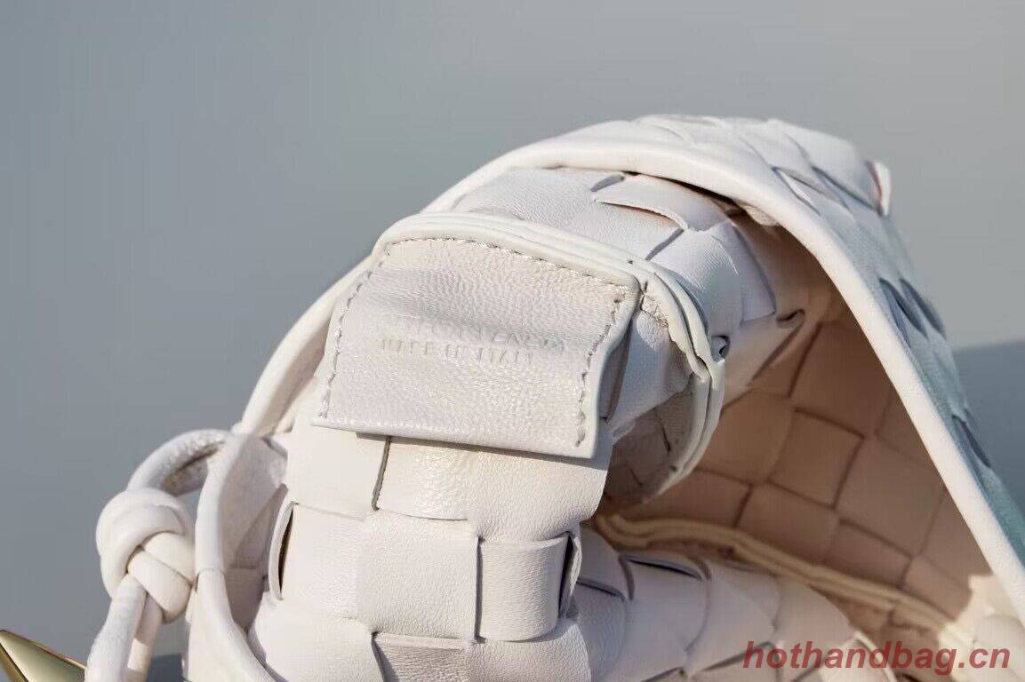 Bottega Veneta Sardine Intrecciato Gold Hardware Handle Bag 744267 White Bottega Veneta Sardine Intrecciato Gold Hardware Handle Bag 744267 White