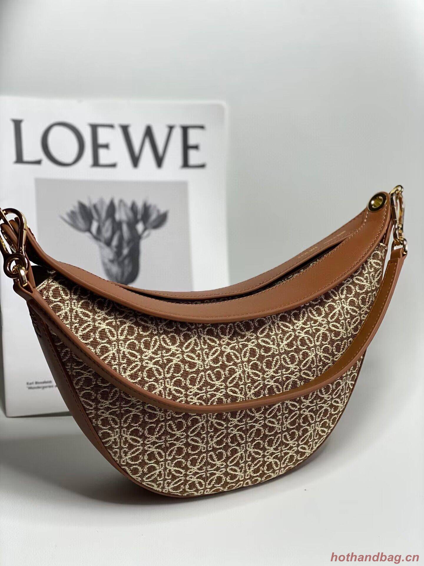 Loewe Original Leather Shoulder Handbag 3073 Brown Embroidery Loewe Original Leather Shoulder Handbag 3073 Brown Embroidery