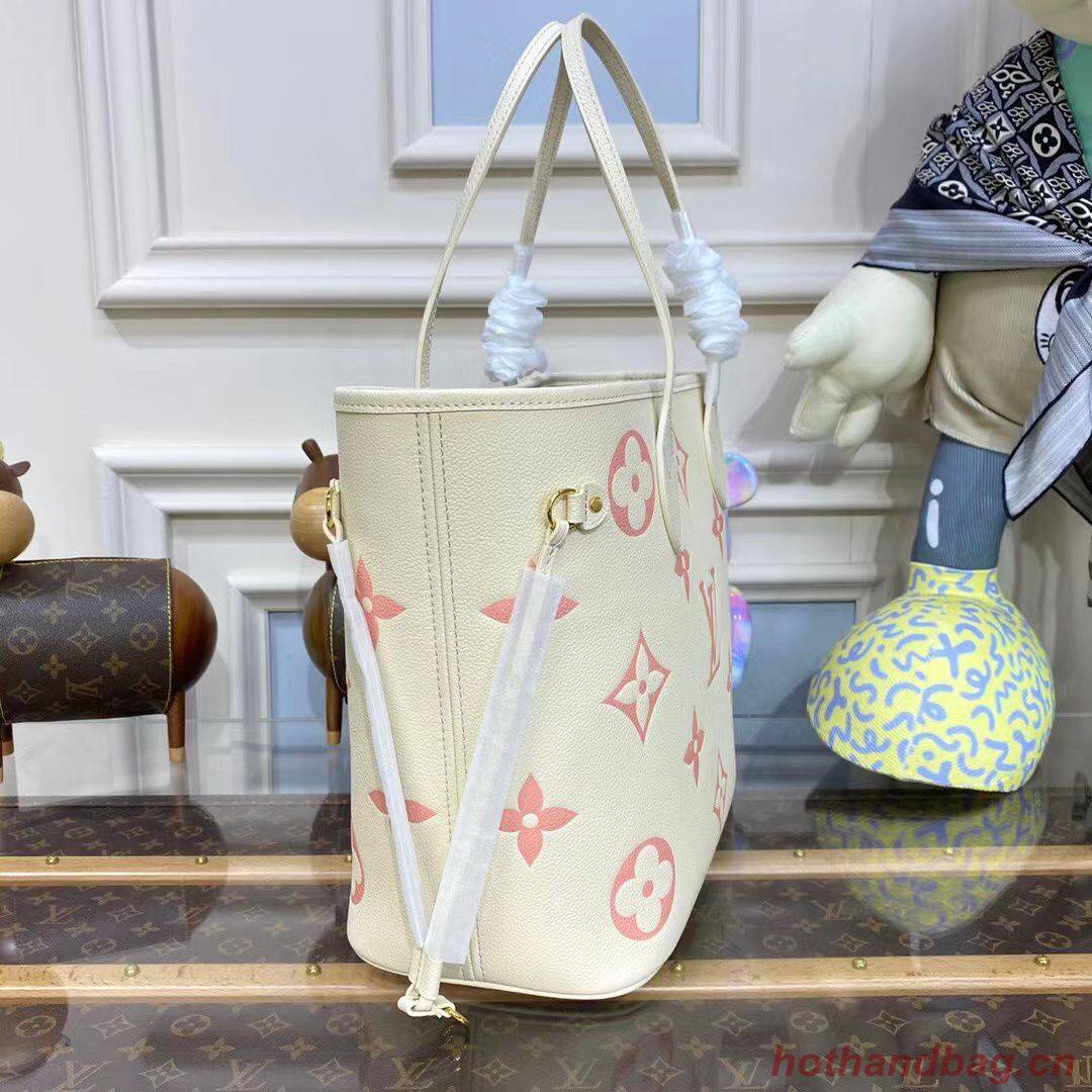 Louis Vuitton SAC NEVERFULL Original Leather Bag MM M21579 Cream&Pink Louis Vuitton SAC NEVERFULL Original Leather Bag MM M21579 Cream&Pink