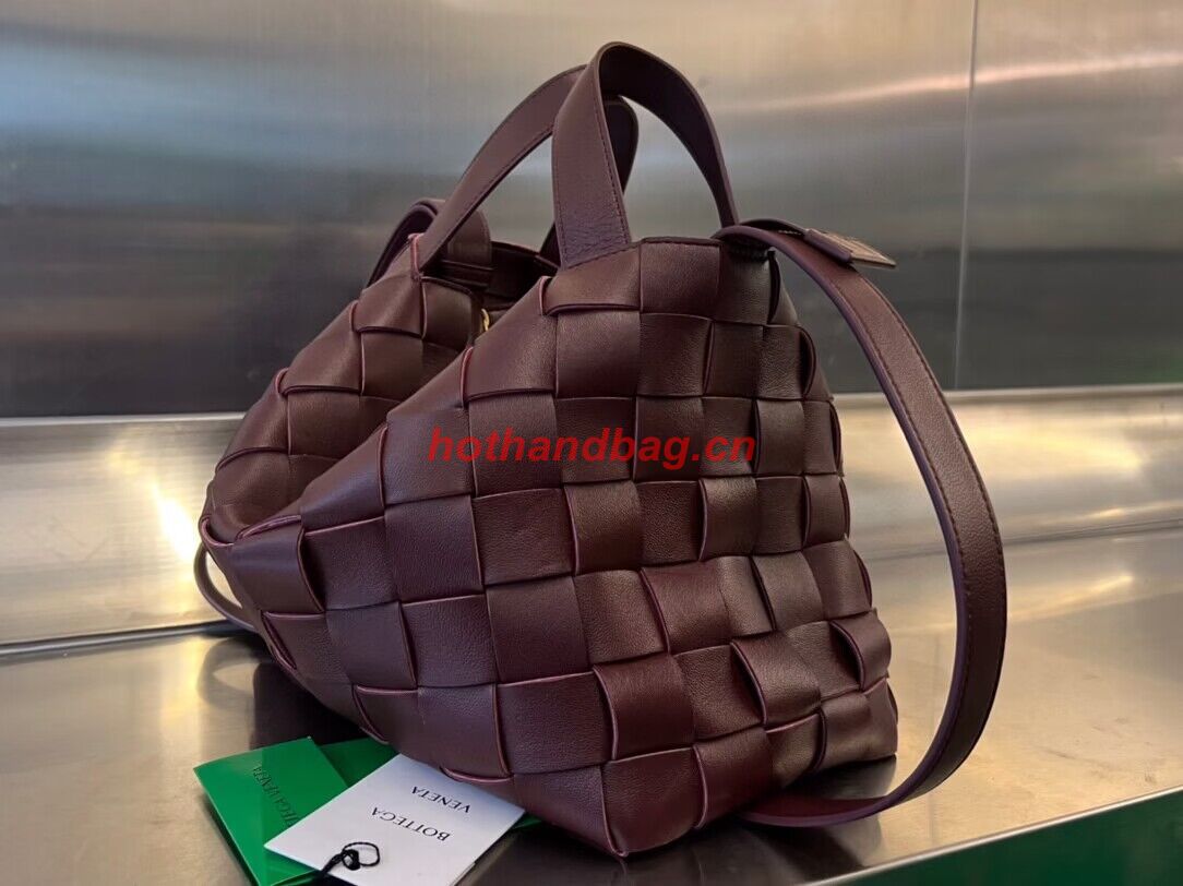 Bottega Veneta Sardine Intrecciato Top Handle Bag 730327 Wine Bottega Veneta Sardine Intrecciato Top Handle Bag 730327 Wine
