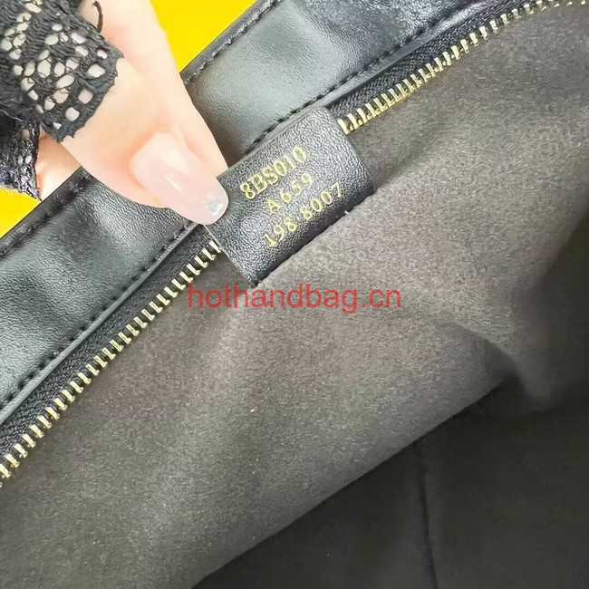 Fendi O Lock Zipper Brown FF jacquard fabric and leather bag F1068 Fendi O Lock Zipper Brown FF jacquard fabric and leather bag F1068