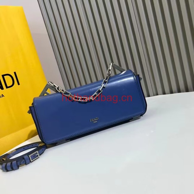 Fendi small smooth leather bag F1090 blue Fendi small smooth leather bag F1090 blue