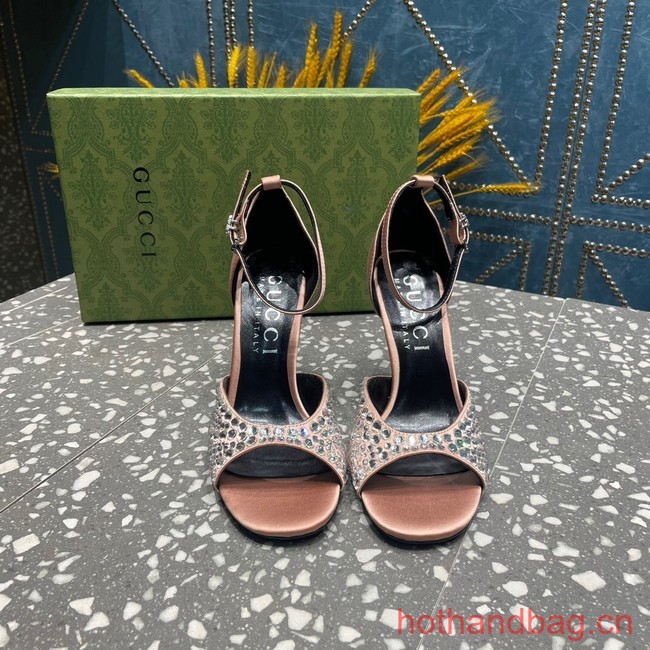 Gucci WOMENS HIGH HEEL SANDALS WITH CRYSTALS 93605-4