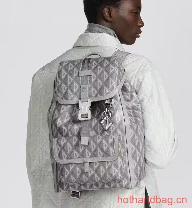 DIOR HIT THE ROAD BACKPACK Dior Gray CD Diamond Canvas and Smooth Calfskin 1ESBA021CD DIOR HIT THE ROAD BACKPACK Dior Gray CD Diamond Canvas and Smooth Calfskin 1ESBA021CD