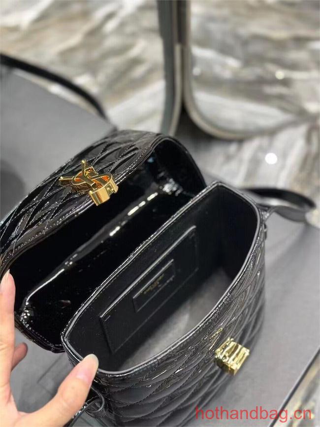 SAINT LAUREN JUNE BOX BAG IN PATENT LEATHER E910080 black SAINT LAUREN JUNE BOX BAG IN PATENT LEATHER E910080 black
