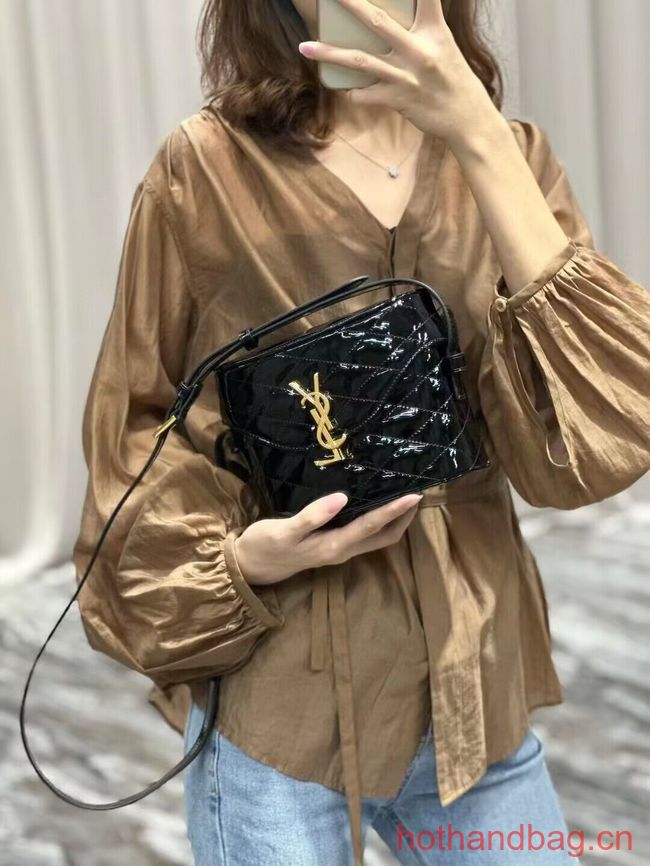 SAINT LAUREN JUNE BOX BAG IN PATENT LEATHER E910080 black SAINT LAUREN JUNE BOX BAG IN PATENT LEATHER E910080 black