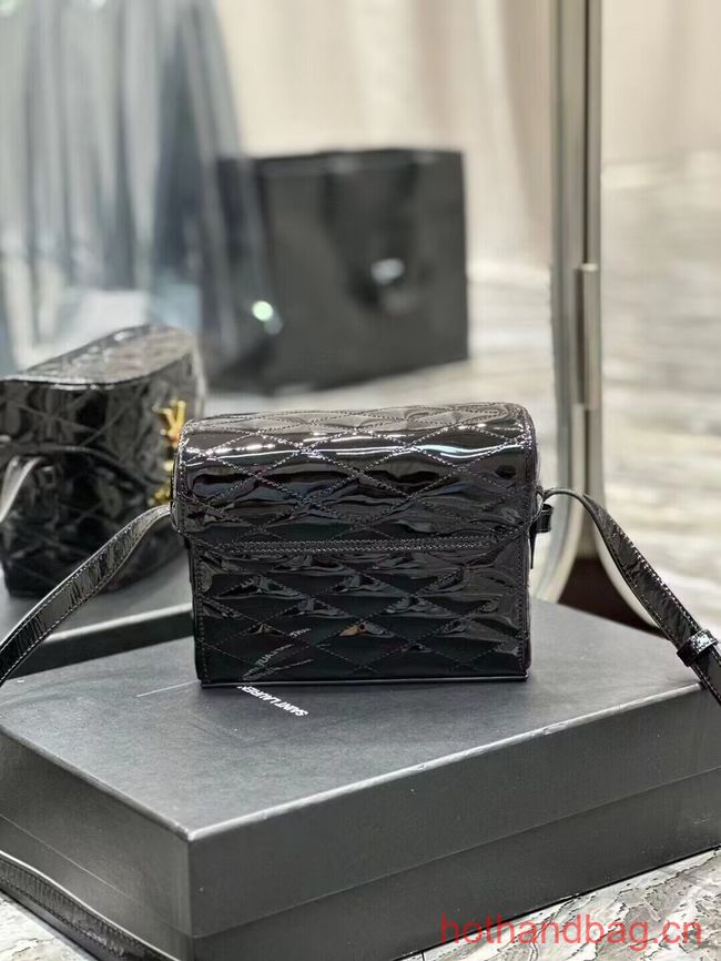 SAINT LAUREN JUNE BOX BAG IN PATENT LEATHER E910080 black SAINT LAUREN JUNE BOX BAG IN PATENT LEATHER E910080 black