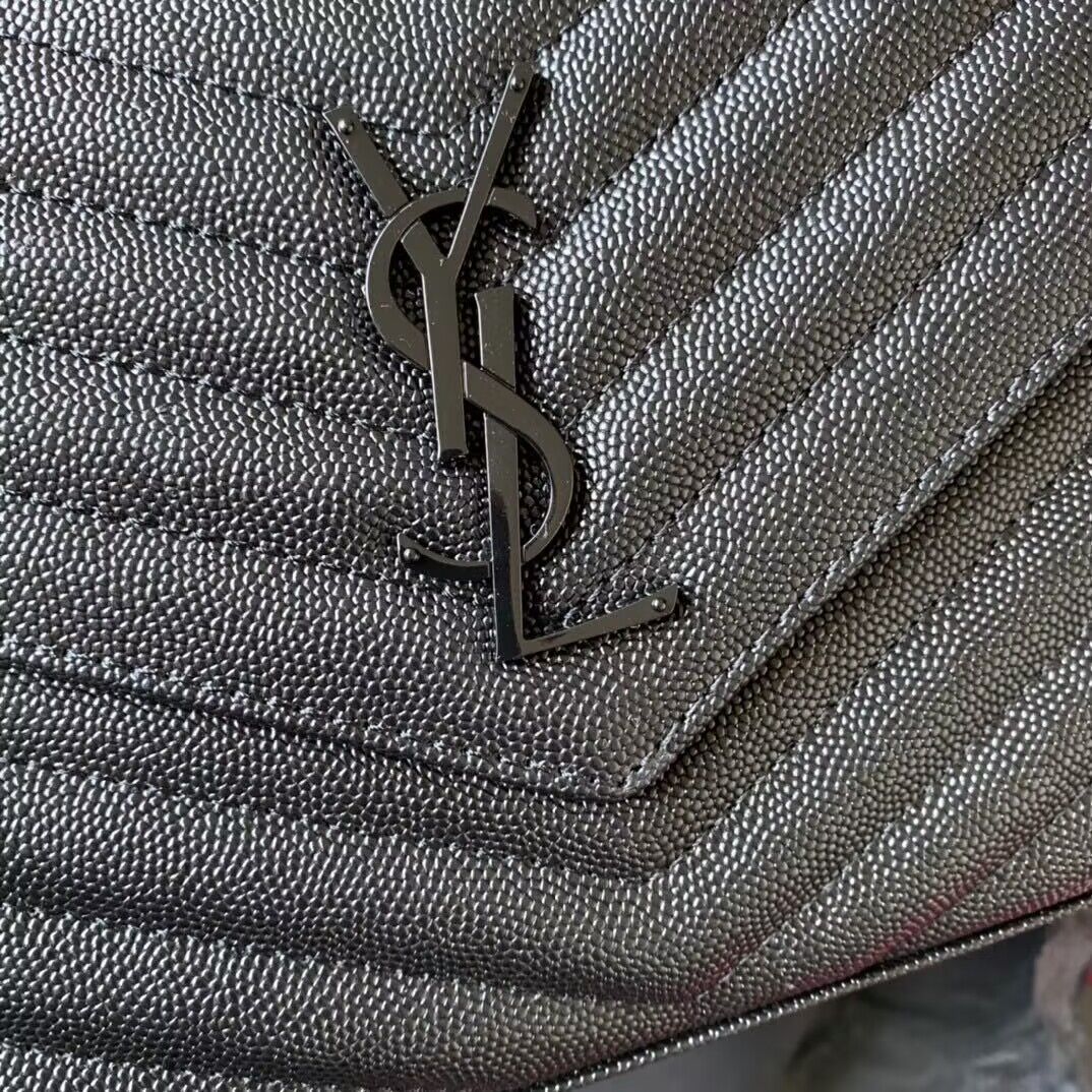 YSL WOC Classic Monogramme Flap Bag Cannage Pattern Y1003 Black & Black Tone YSL WOC Classic Monogramme Flap Bag Cannage Pattern Y1003 Black & Black Tone