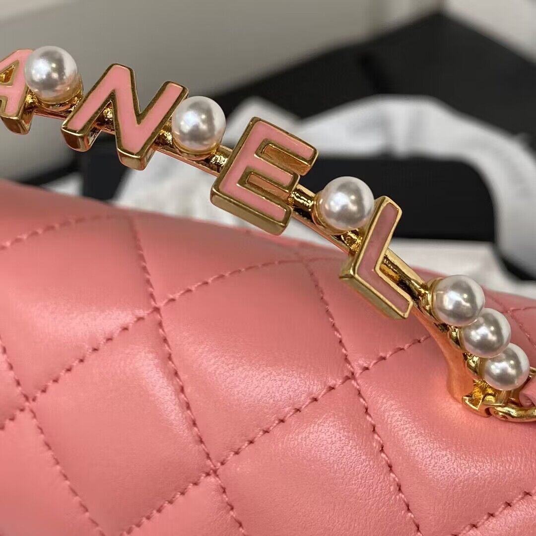 CHANEL 22B Kelly Pearl Top Handle Bag AP3513 Pink CHANEL 22B Kelly Pearl Top Handle Bag AP3513 Pink