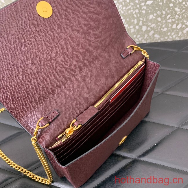 VALENTINO grain calfskin leather bag 0688 Wine