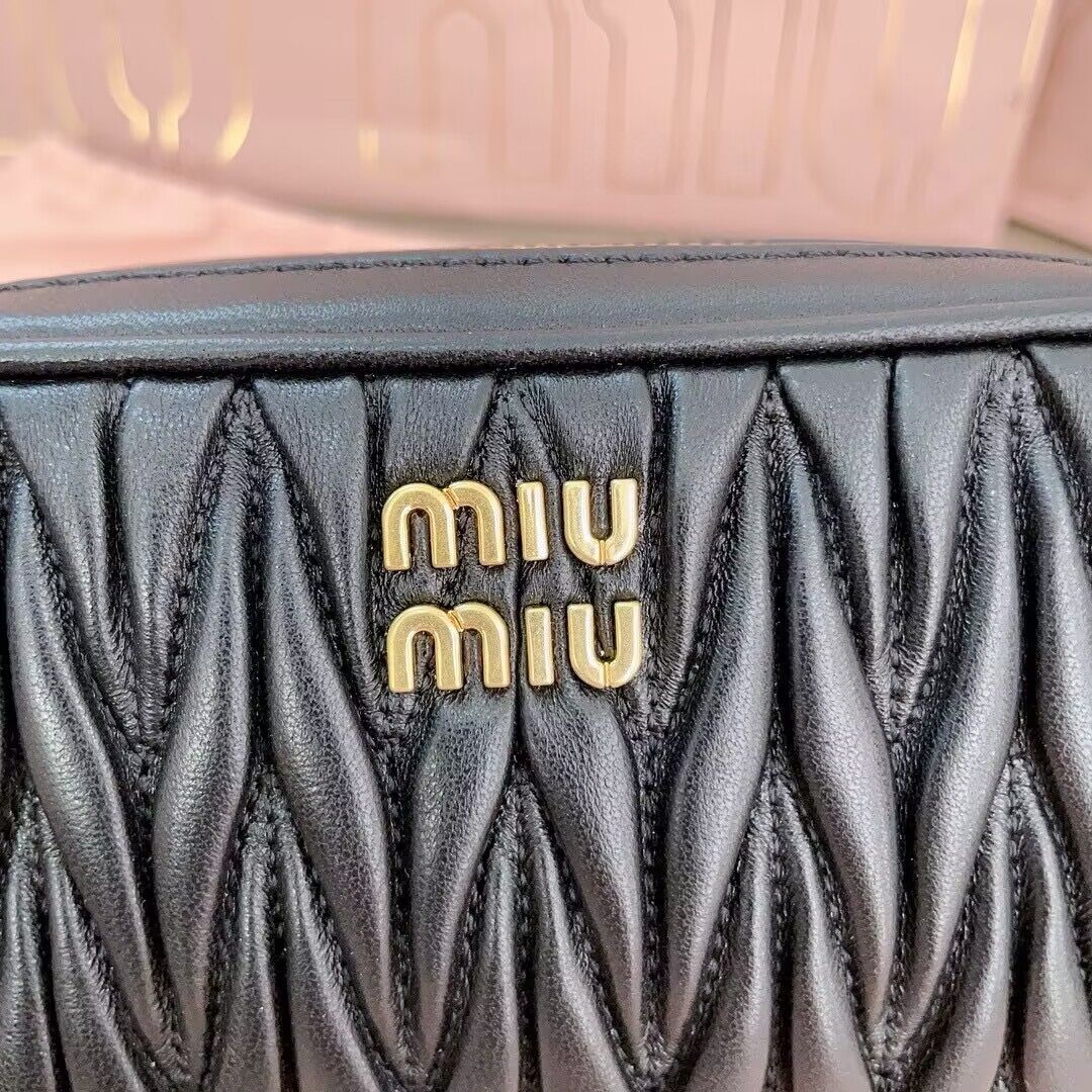 miu miu Matelasse Nappa Original Sheepskin Leather bag 5NE846 Black miu miu Matelasse Nappa Original Sheepskin Leather bag 5NE846 Black