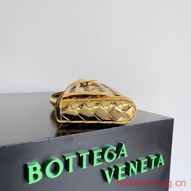 Bottega Veneta Original Patent Leather Long Clutch Andiamo With Handle 741511 gold 